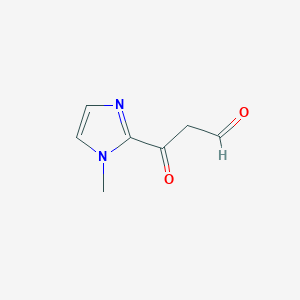 molecular formula C7H8N2O2 B13323768 3-(1-Methyl-1H-imidazol-2-yl)-3-oxopropanal 