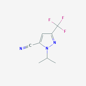 molecular formula C8H8F3N3 B13323776 1-isopropyl-3-(trifluoromethyl)-1H-pyrazole-5-carbonitrile 