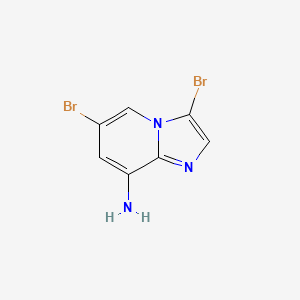 molecular formula C7H5Br2N3 B13323784 3,6-Dibromoimidazo[1,2-a]pyridin-8-amine 