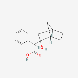 molecular formula C15H18O3 B13323795 2-(2-hydroxy-2-bicyclo[2.2.1]heptanyl)-2-phenylacetic acid CAS No. 24183-94-6