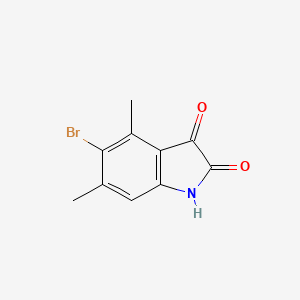 molecular formula C10H8BrNO2 B13323803 5-Bromo-4,6-dimethyl-2,3-dihydro-1H-indole-2,3-dione 