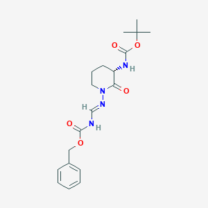 molecular formula C19H26N4O5 B13323827 tert-Butyl (S)-(1-(((((benzyloxy)carbonyl)amino)methylene)amino)-2-oxopiperidin-3-yl)carbamate 