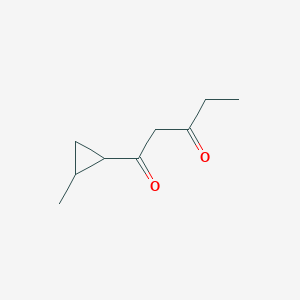 molecular formula C9H14O2 B13323829 1-(2-Methylcyclopropyl)pentane-1,3-dione 