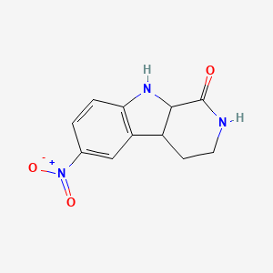 molecular formula C11H11N3O3 B13323842 6-Nitro-2,3,4,4a,9,9a-hexahydro-1H-pyrido[3,4-b]indol-1-one 