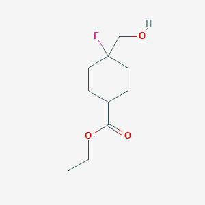 molecular formula C10H17FO3 B13323851 Ethyl trans-4-fluoro-4-(hydroxymethyl)cyclohexanecarboxylate 