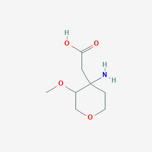 molecular formula C8H15NO4 B13323857 2-(4-Amino-3-methoxyoxan-4-yl)acetic acid 