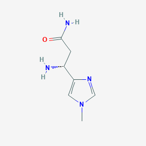 molecular formula C7H12N4O B13323866 (3R)-3-Amino-3-(1-methyl-1H-imidazol-4-yl)propanamide 