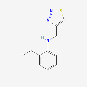 molecular formula C11H13N3S B13323876 2-Ethyl-N-(1,2,3-thiadiazol-4-ylmethyl)aniline 