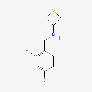 molecular formula C10H11F2NS B13323888 N-(2,4-Difluorobenzyl)thietan-3-amine 