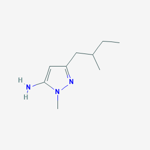 molecular formula C9H17N3 B13323900 1-methyl-3-(2-methylbutyl)-1H-pyrazol-5-amine 