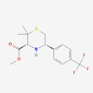 molecular formula C15H18F3NO2S B13323921 Rel-methyl (3R,5S)-2,2-dimethyl-5-(4-(trifluoromethyl)phenyl)thiomorpholine-3-carboxylate 