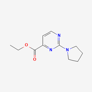 molecular formula C11H15N3O2 B13323951 Ethyl 2-(pyrrolidin-1-yl)pyrimidine-4-carboxylate 