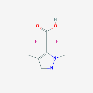 molecular formula C7H8F2N2O2 B13323979 2-(1,4-Dimethyl-1H-pyrazol-5-yl)-2,2-difluoroacetic acid 