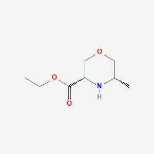 molecular formula C8H15NO3 B13324017 Rel-ethyl (3S,5S)-5-methylmorpholine-3-carboxylate 