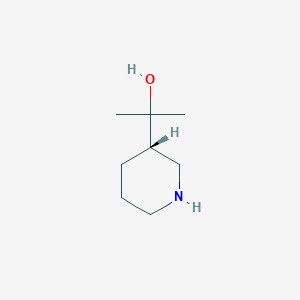 molecular formula C8H17NO B13324078 (S)-2-(piperidin-3-yl)propan-2-ol 