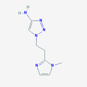 molecular formula C8H12N6 B13324082 1-[2-(1-Methyl-1H-imidazol-2-YL)ethyl]-1H-1,2,3-triazol-4-amine 