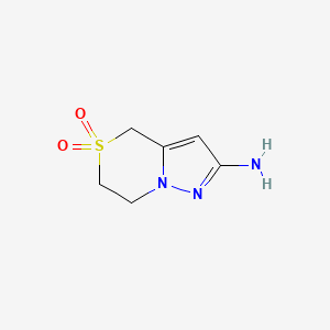 molecular formula C6H9N3O2S B13324084 2-Amino-6,7-dihydro-4H-pyrazolo[5,1-c][1,4]thiazine 5,5-dioxide 