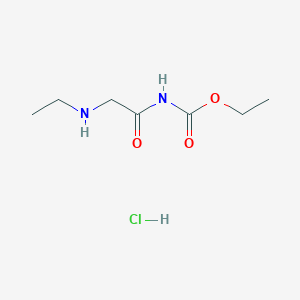 molecular formula C7H15ClN2O3 B13324086 Ethyl (ethylamino)acetylcarbamate hydrochloride 