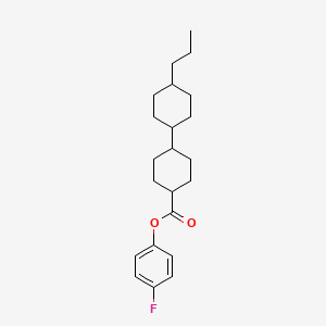 molecular formula C22H31FO2 B1332409 [1,1'-联环己基]-4-羧酸，4'-丙基-，4-氟苯酯 CAS No. 81701-13-5