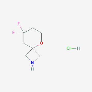 molecular formula C7H12ClF2NO B13324138 8,8-Difluoro-5-oxa-2-azaspiro[3.5]nonane hydrochloride 