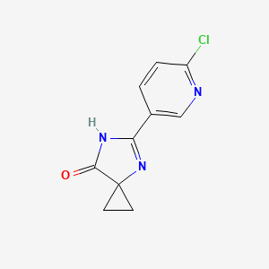 molecular formula C10H8ClN3O B13324162 5-(6-Chloropyridin-3-yl)-4,6-diazaspiro[2.4]hept-4-en-7-one 