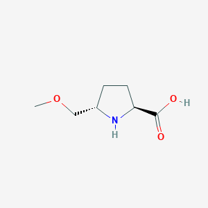 molecular formula C7H13NO3 B13324182 (2S,5S)-5-(Methoxymethyl)pyrrolidine-2-carboxylic acid 