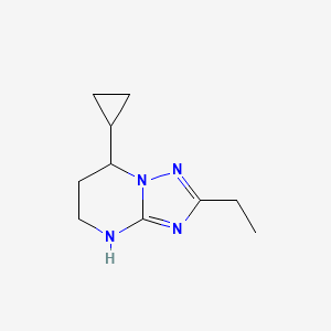 molecular formula C10H16N4 B13324194 7-Cyclopropyl-2-ethyl-4H,5H,6H,7H-[1,2,4]triazolo[1,5-a]pyrimidine 