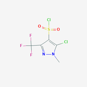 molecular formula C5H3Cl2F3N2O2S B13324238 5-chloro-1-methyl-3-(trifluoromethyl)-1H-pyrazole-4-sulfonyl chloride 