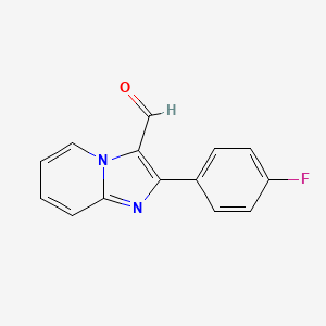 molecular formula C14H9FN2O B1332425 2-(4-氟苯基)咪唑并[1,2-a]吡啶-3-甲醛 CAS No. 425658-37-3