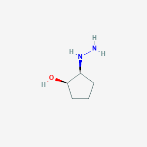 molecular formula C5H12N2O B13324292 Cis-2-hydrazinylcyclopentan-1-ol 