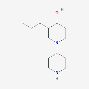 molecular formula C13H26N2O B13324301 3-Propyl-[1,4'-bipiperidin]-4-ol 