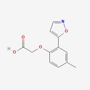 molecular formula C12H11NO4 B1332432 2-(2-Isoxazol-5-yl-4-methylphenoxy)acetic acid 