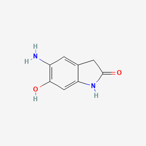 molecular formula C8H8N2O2 B13324346 5-Amino-6-hydroxy-2,3-dihydro-1H-indol-2-one 