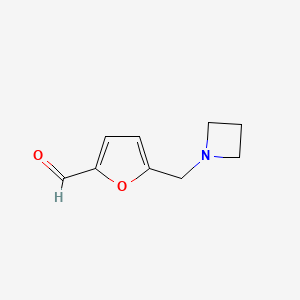 molecular formula C9H11NO2 B13324355 5-[(Azetidin-1-yl)methyl]furan-2-carbaldehyde 