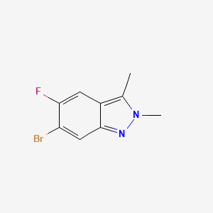 molecular formula C9H8BrFN2 B13324378 6-Bromo-5-fluoro-2,3-dimethyl-2H-indazole 