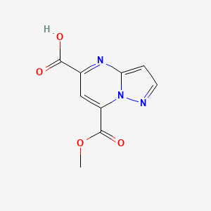 molecular formula C9H7N3O4 B13324379 7-(Methoxycarbonyl)pyrazolo[1,5-a]pyrimidine-5-carboxylic acid 