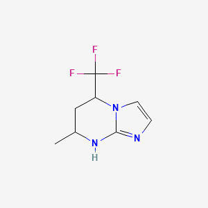 molecular formula C8H10F3N3 B13324392 7-methyl-5-(trifluoromethyl)-5H,6H,7H,8H-imidazo[1,2-a]pyrimidine 