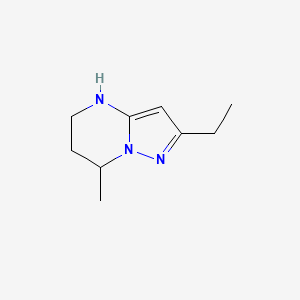 molecular formula C9H15N3 B13324394 2-Ethyl-7-methyl-4H,5H,6H,7H-pyrazolo[1,5-a]pyrimidine 