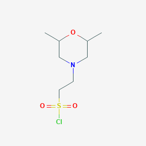 molecular formula C8H16ClNO3S B13324427 2-(2,6-Dimethylmorpholin-4-yl)ethane-1-sulfonyl chloride 