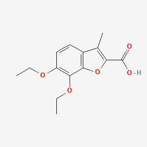 molecular formula C14H16O5 B1332444 6,7-Diethoxy-3-methyl-1-benzofuran-2-carboxylic acid CAS No. 40713-26-6