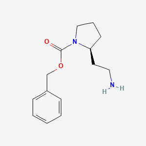 molecular formula C14H20N2O2 B13324449 Benzyl (S)-2-(2-aminoethyl)pyrrolidine-1-carboxylate 