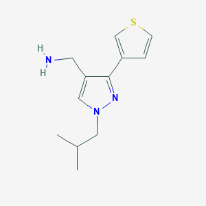 molecular formula C12H17N3S B13324460 (1-isobutyl-3-(thiophen-3-yl)-1H-pyrazol-4-yl)methanamine 