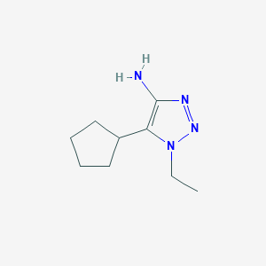 molecular formula C9H16N4 B13324464 5-Cyclopentyl-1-ethyl-1H-1,2,3-triazol-4-amine 