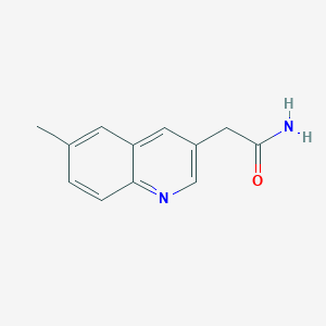 molecular formula C12H12N2O B13324467 2-(6-Methylquinolin-3-yl)acetamide 