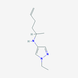 molecular formula C11H19N3 B13324487 1-Ethyl-N-(hex-5-en-2-yl)-1H-pyrazol-4-amine 