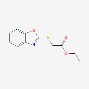 molecular formula C11H11NO3S B1332453 2-(1,3-苯并恶唑-2-硫代)乙酸乙酯 CAS No. 73824-25-6