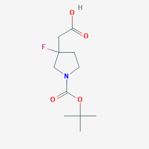 2-{1-[(Tert-butoxy)carbonyl]-3-fluoropyrrolidin-3-yl}acetic acid