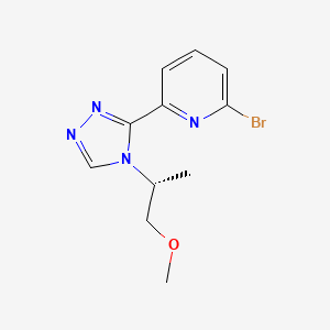 molecular formula C11H13BrN4O B13324577 (R)-2-Bromo-6-(4-(1-methoxypropan-2-yl)-4H-1,2,4-triazol-3-yl)pyridine 