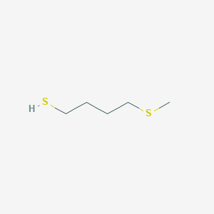 molecular formula C5H12S2 B13324579 1-Butanethiol, 4-(methylthio)- 