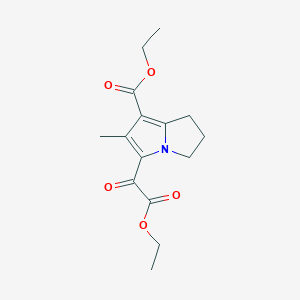 molecular formula C15H19NO5 B13324610 Ethyl 5-(2-ethoxy-2-oxoacetyl)-6-methyl-2,3-dihydro-1H-pyrrolizine-7-carboxylate 